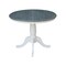 International Concepts Round 36 in Rd Top Ped Table, 12 in Leaf, Dining Ht, White/Heather Gray, 36 W, 48 L, 29.3 in H, Wood K05-36RXT - alternate 2